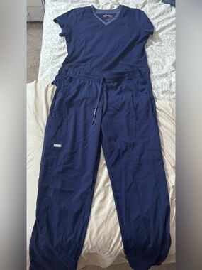 Grey's Anatomy Womens Navy Scrub Set